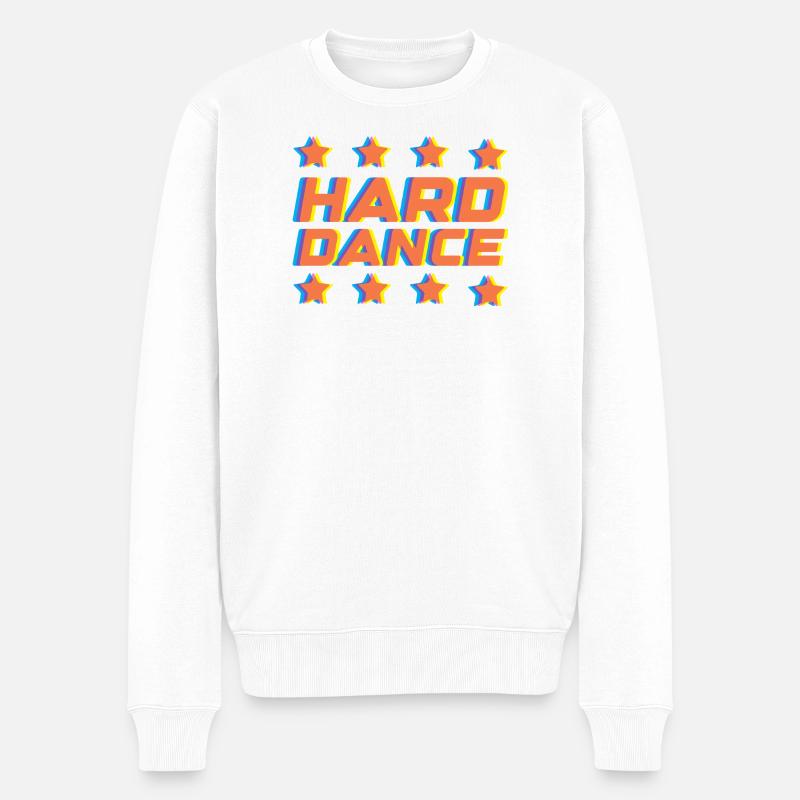 Hard Dance Rétro Neon 3D - Pull Premium bio Homme - blanc