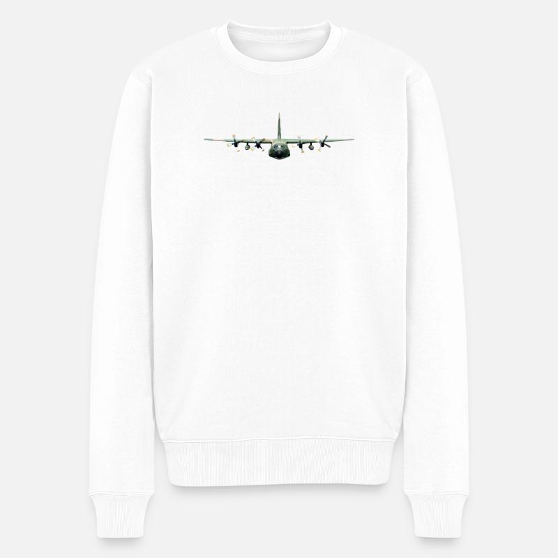 Conception d’avions militaires frontaux - Pull Premium bio Homme - blanc