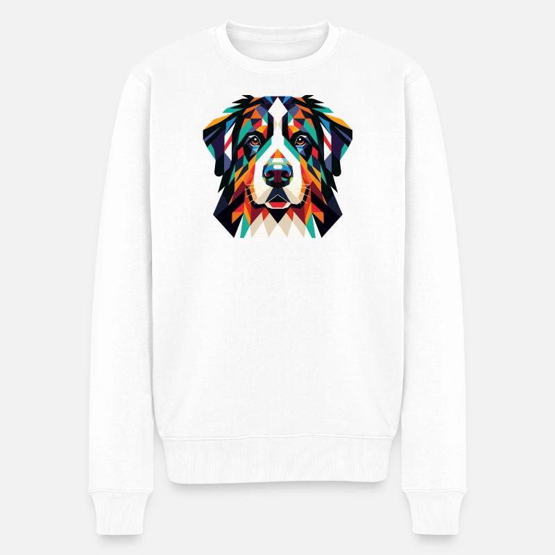 Hund - Männer Premium Bio Pullover - Weiß