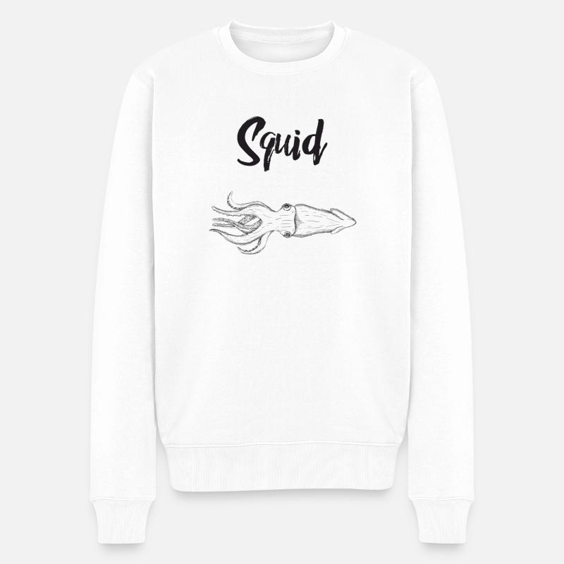 Nautic Design Squid Ink Croquis dessiné à la main minimal - Pull Premium bio Homme - blanc