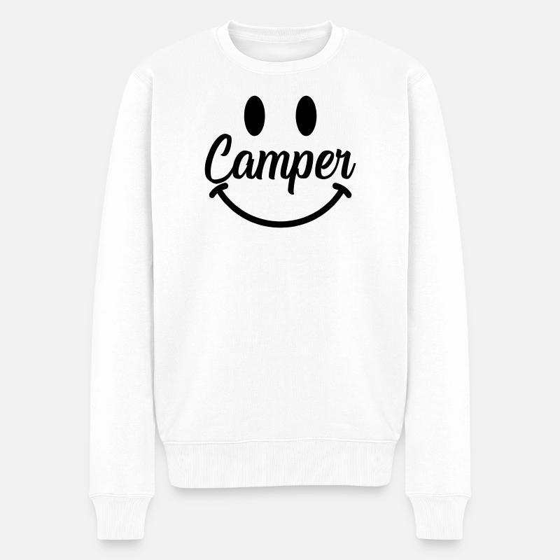 Camper Smile - Männer Premium Bio Pullover - Weiß