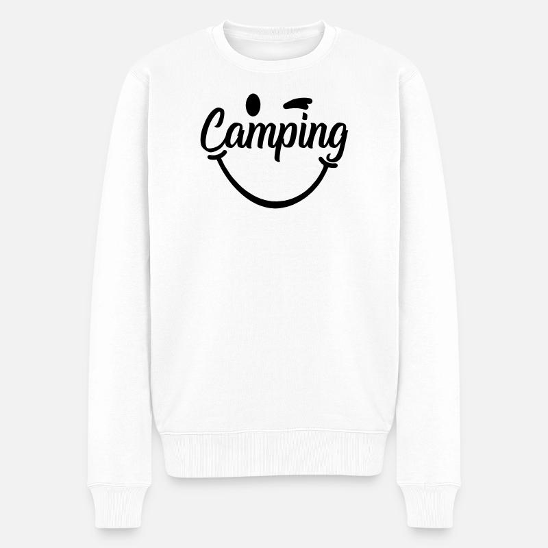 Camping Smile - Männer Premium Bio Pullover - Weiß