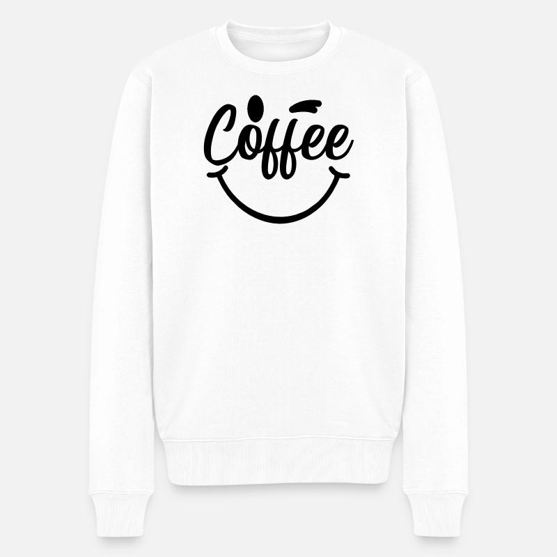 Coffee_Smile - Pull Premium bio Homme - blanc