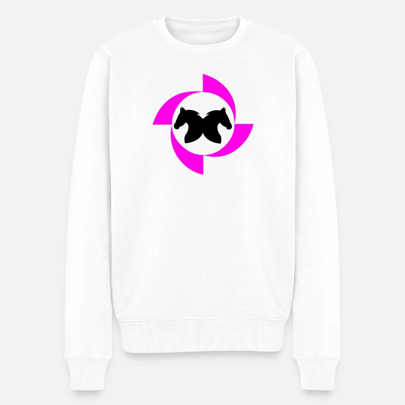 Pferde - Männer Premium Bio Pullover - Weiß