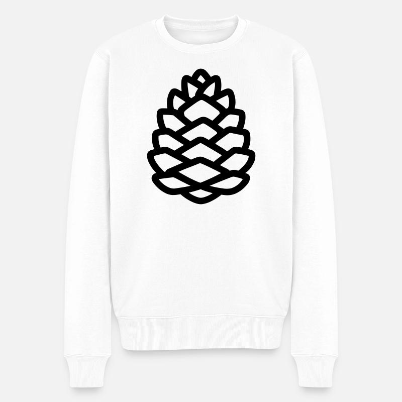 Tannenzapfen - Männer Premium Bio Pullover - Weiß