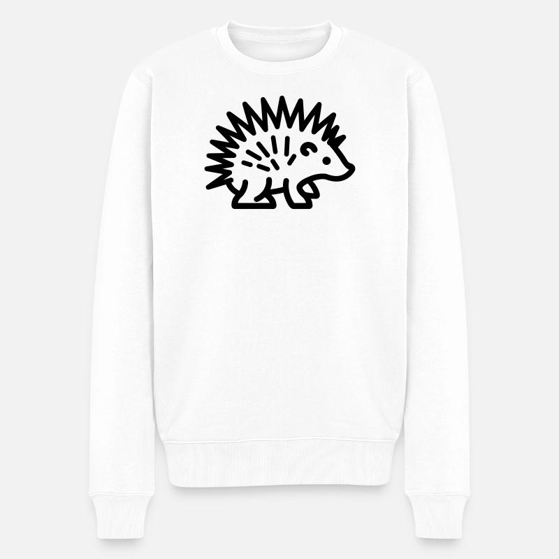 Stachelschwein - Männer Premium Bio Pullover - Weiß