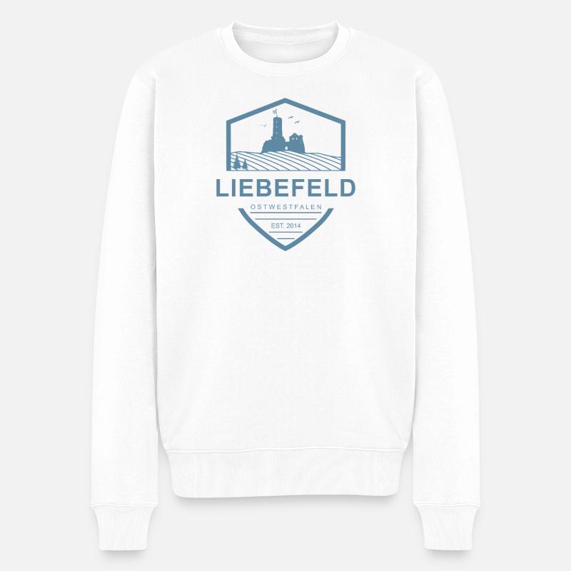 Liebefeld ❤ Burgwappen - Männer Premium Bio Pullover - Weiß