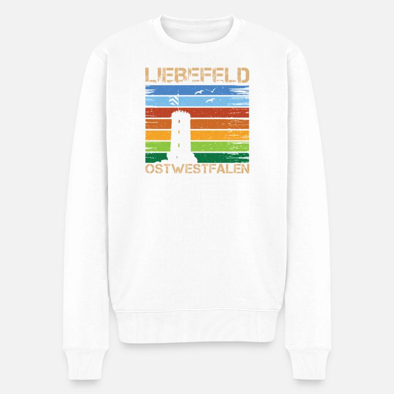 Liebefeld ❤ Sparrenburg - Männer Premium Bio Pullover - Weiß