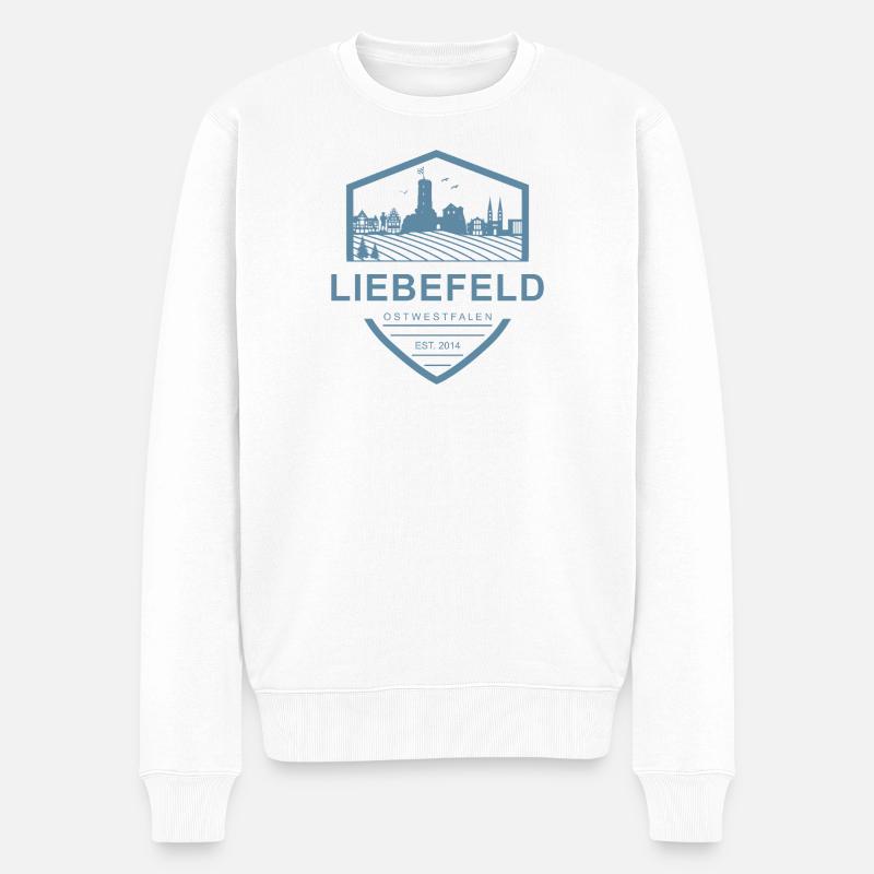 Liebefeld ❤ Stadt-Wappen - Männer Premium Bio Pullover - Weiß