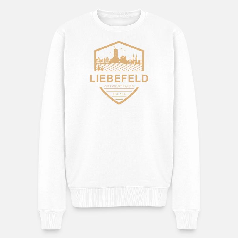 Liebefeld ❤ Stadt-Wappen - Männer Premium Bio Pullover - Weiß