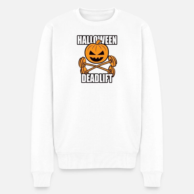 Kreuzheben - HALLOWEEN - Männer Premium Bio Pullover - Weiß