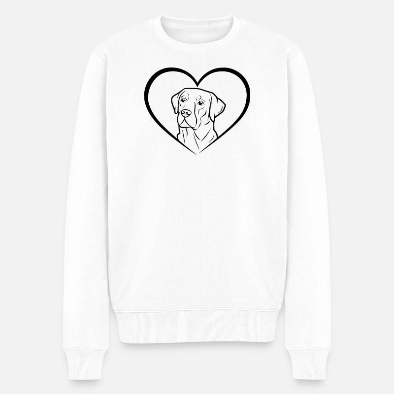 Labrador Retriever Zeichnung - Männer Premium Bio Pullover - Weiß