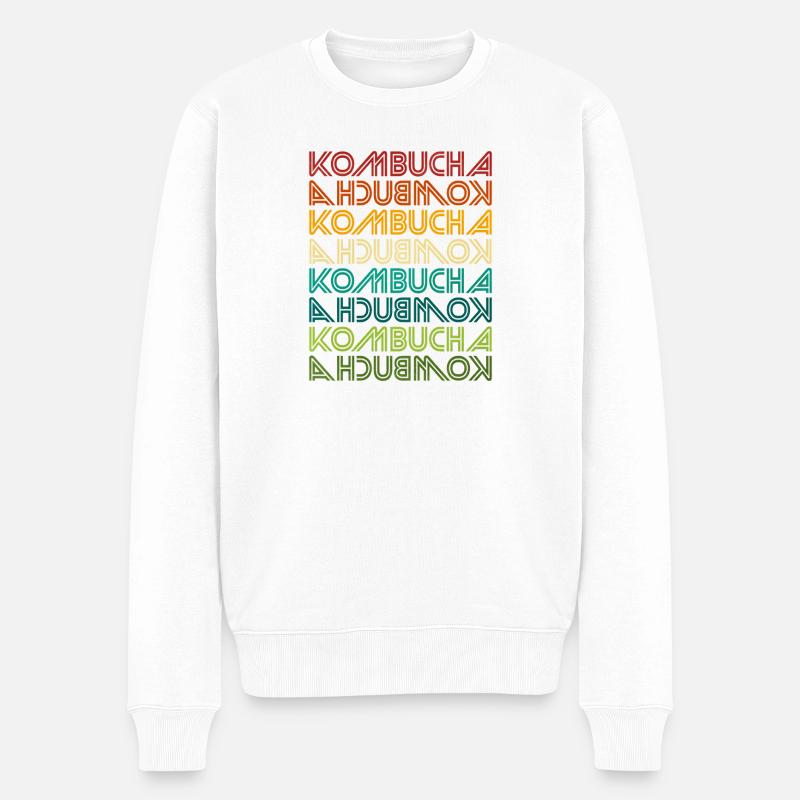 Kombucha Dégradé Multi-Imprimé - Pull Premium bio Homme - blanc