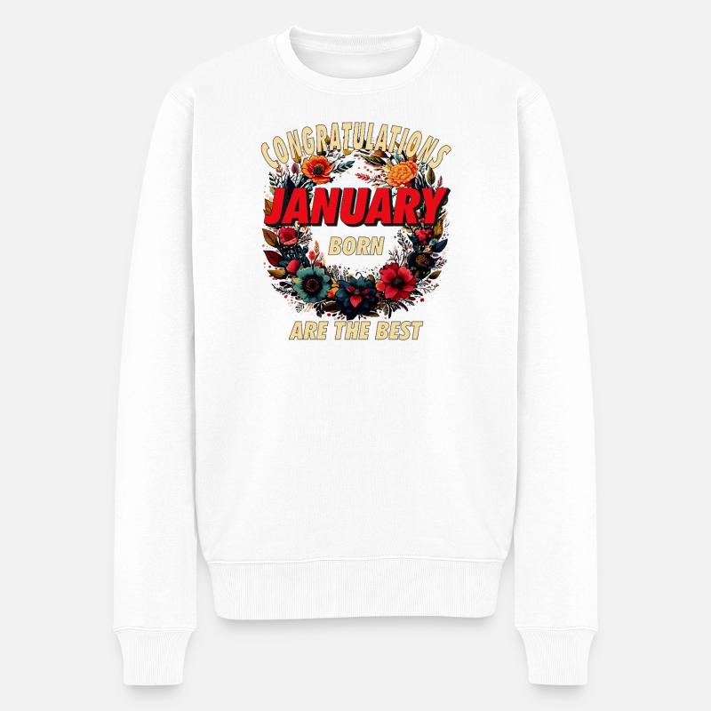 FÉLICITATIONS JANVIER - Pull Premium bio Homme - blanc