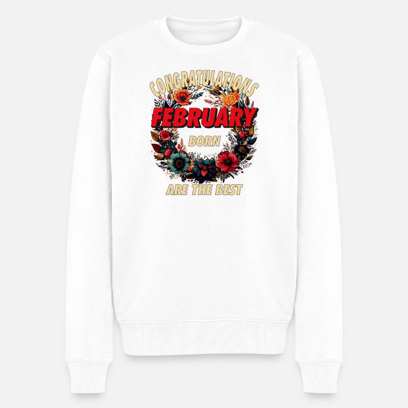 CONGRATULATIONS FEBRUARY - Männer Premium Bio Pullover - Weiß