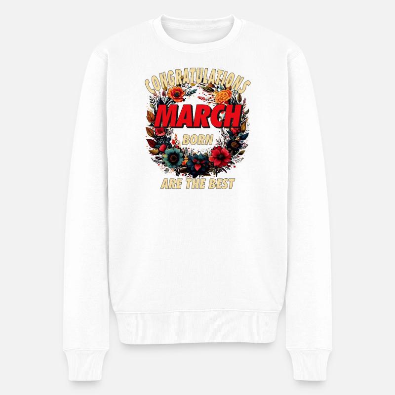 CONGRATULATIONS MARCH - Männer Premium Bio Pullover - Weiß