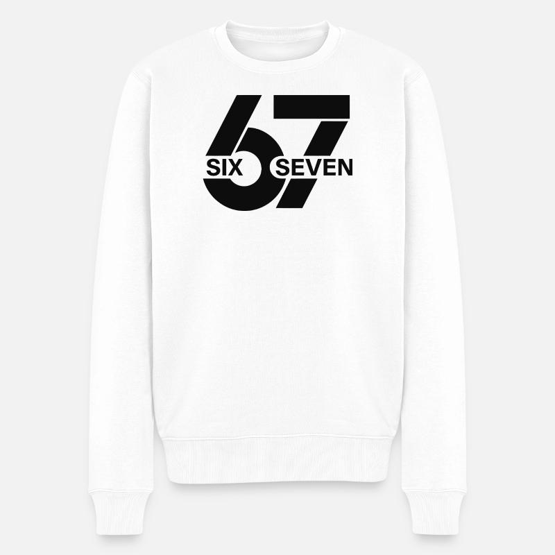 Six Seven Meme - Männer Premium Bio Pullover - Weiß