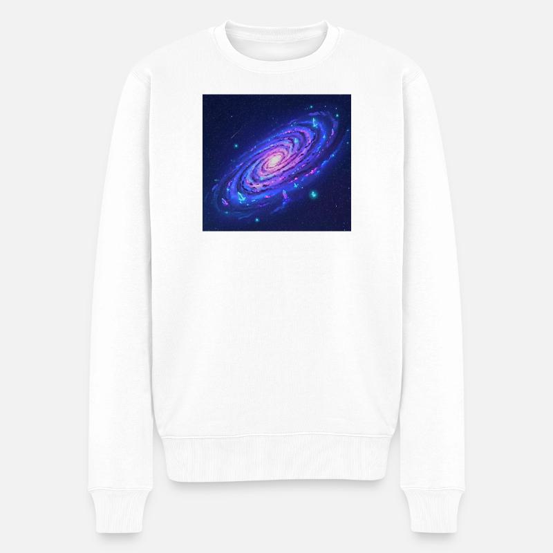 Néon Galaxy Spirale Cristaux - Pull Premium bio Homme - blanc