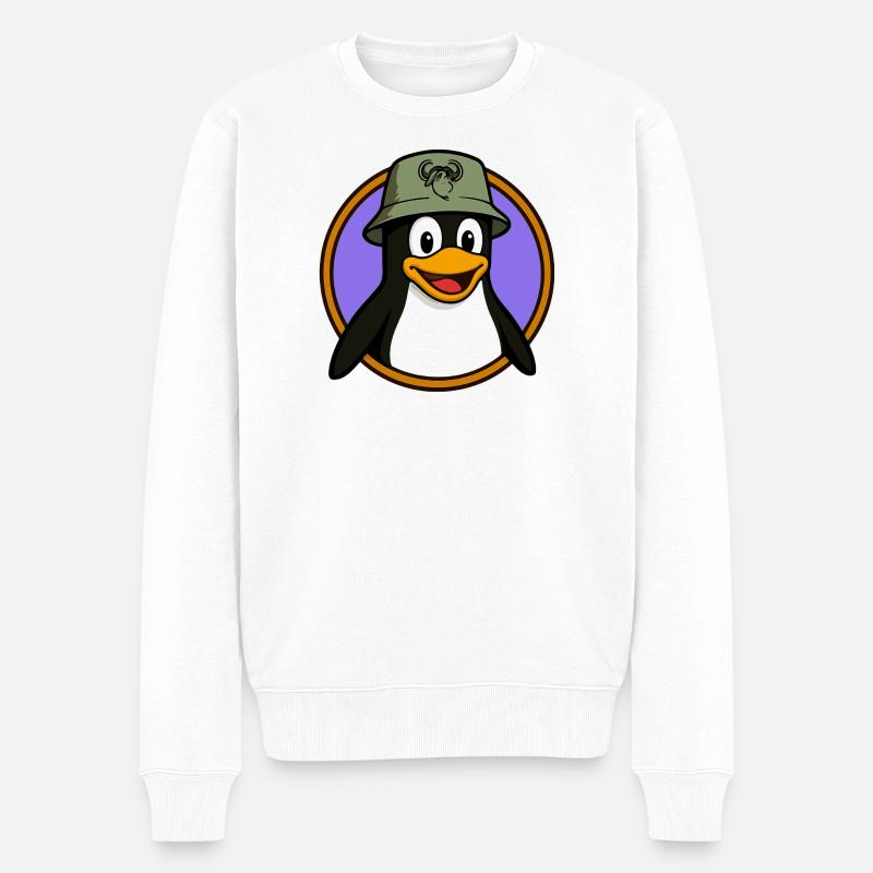 Tux Linux + GNU Hat - Men's Premium Organic Jumper - white