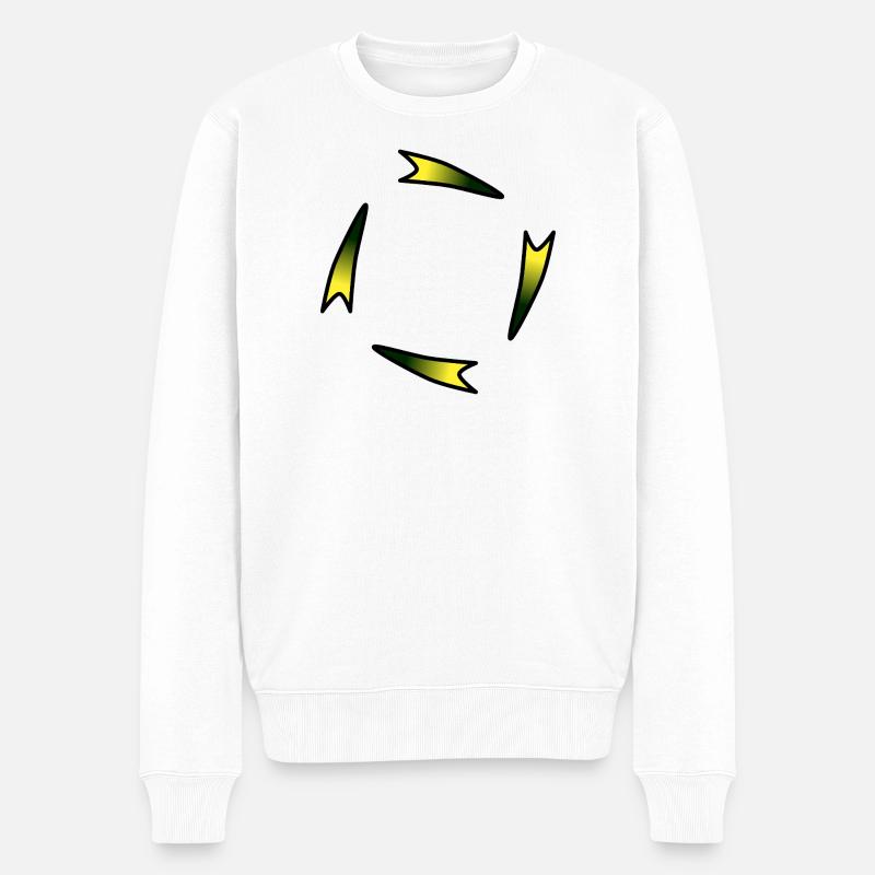 Rubans d’angle lumineux abstraits - Pull Premium bio Homme - blanc