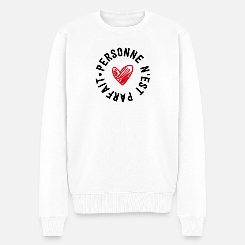 "personne n'est parfait" - Männer Premium Bio Pullover - Weiß