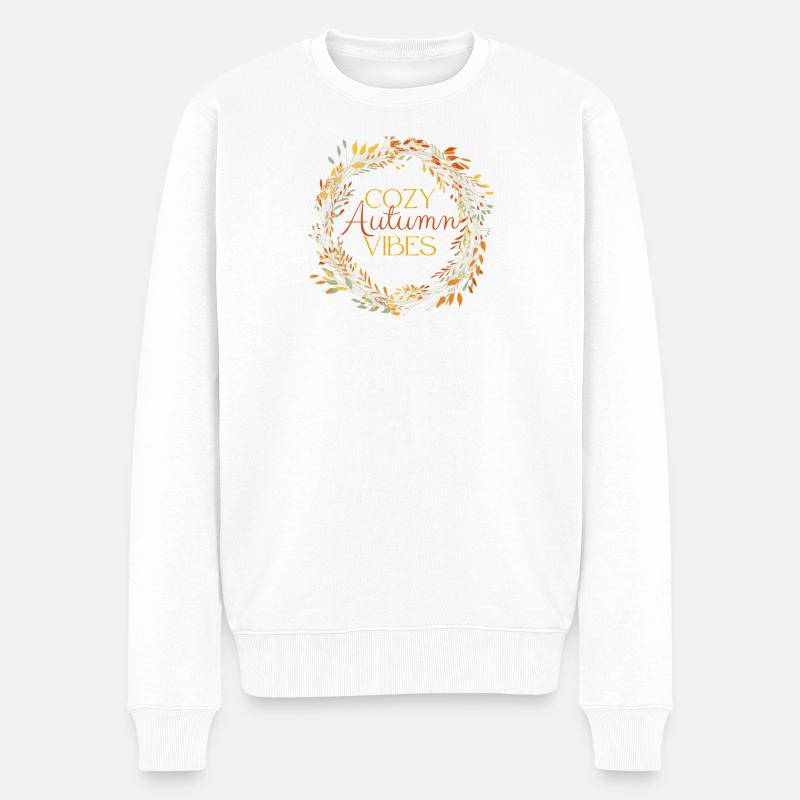 Cozy Atumn Vibes - Männer Premium Bio Pullover - Weiß
