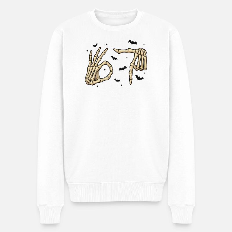 Skeletthände - Männer Premium Bio Pullover - Weiß