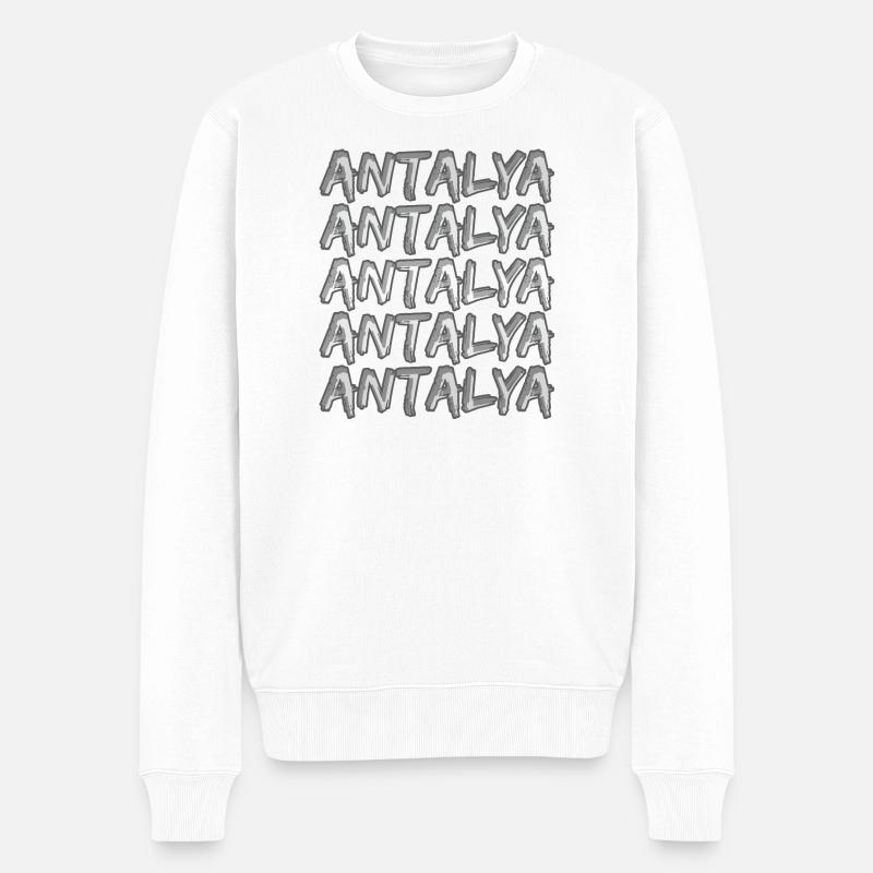Antalya - Männer Premium Bio Pullover - Weiß