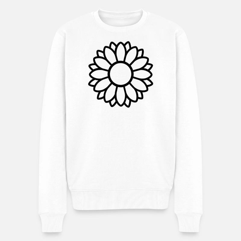 Sonnenblume - Männer Premium Bio Pullover - Weiß