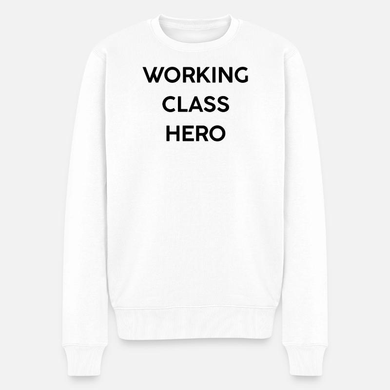 Held der Arbeiterklasse - Männer Premium Bio Pullover - Weiß
