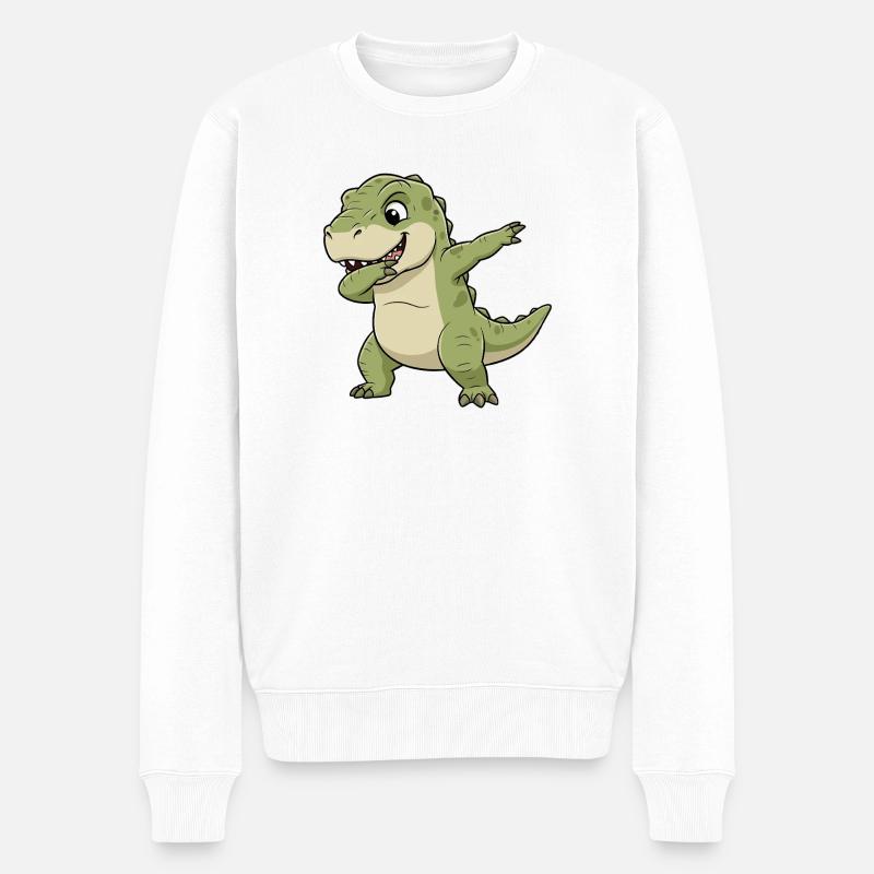 Dabbing dangereux T-Rex - Pull Premium bio Homme - blanc