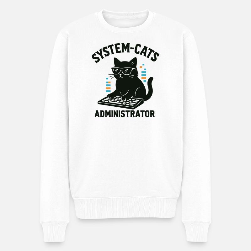 System Cats Administrator - Männer Premium Bio Pullover - Weiß