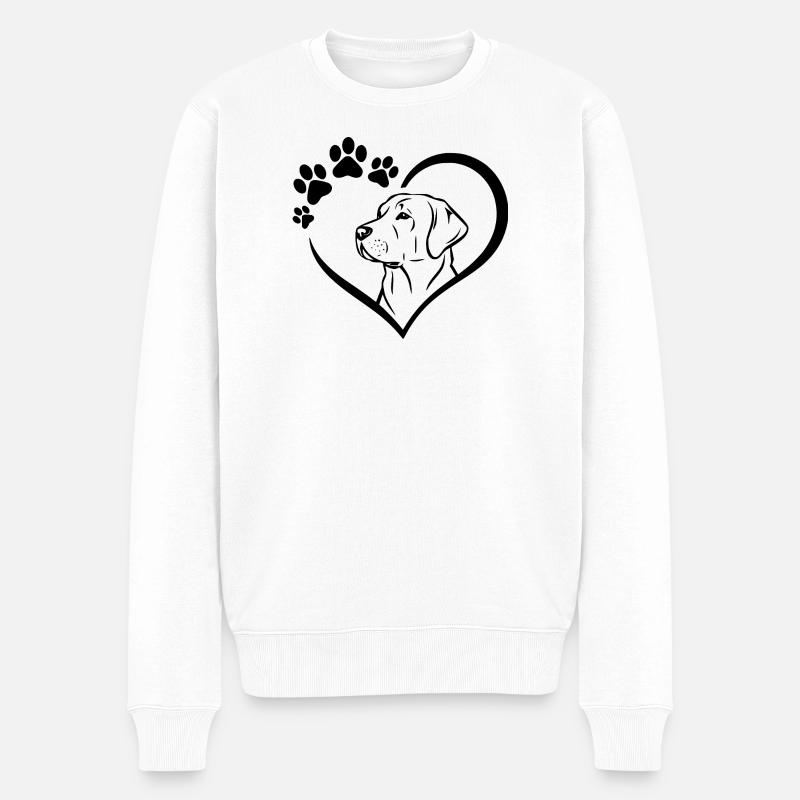 Labrador Retriever Zeichnung - Männer Premium Bio Pullover - Weiß