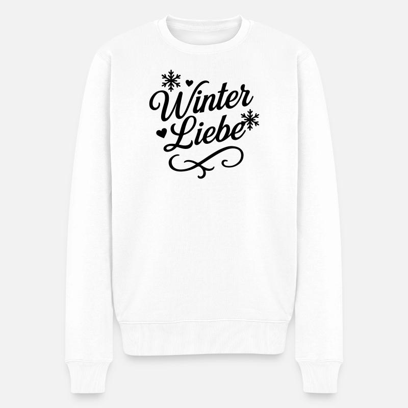 Winter Liebe Spruch - Männer Premium Bio Pullover - Weiß
