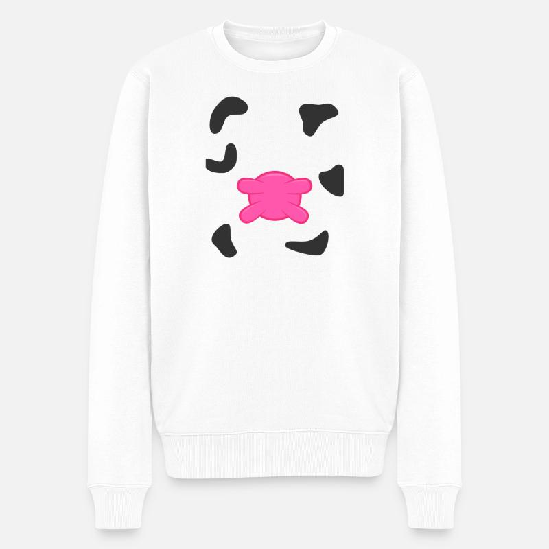 1_cow - Männer Premium Bio Pullover - Weiß