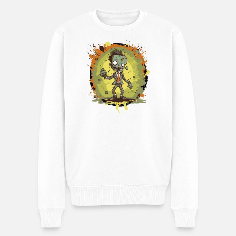 Bande dessinée de zombies - Pull Premium bio Homme - blanc
