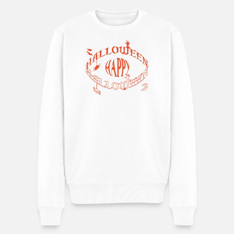 Glyphe d’œil d’Halloween - Pull Premium bio Homme - blanc