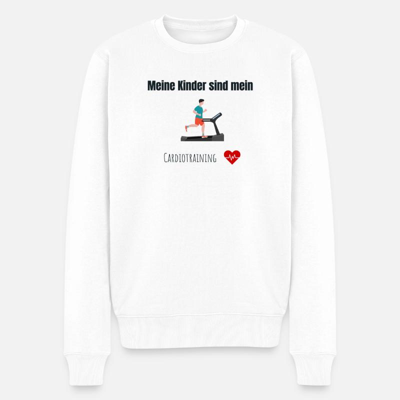 Kinder = Cardiotraining - Männer Premium Bio Pullover - Weiß