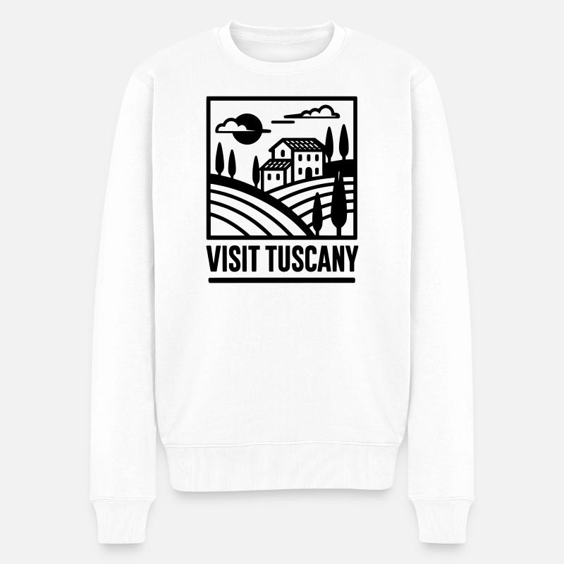 Visiter la Toscane - Pull Premium bio Homme - blanc