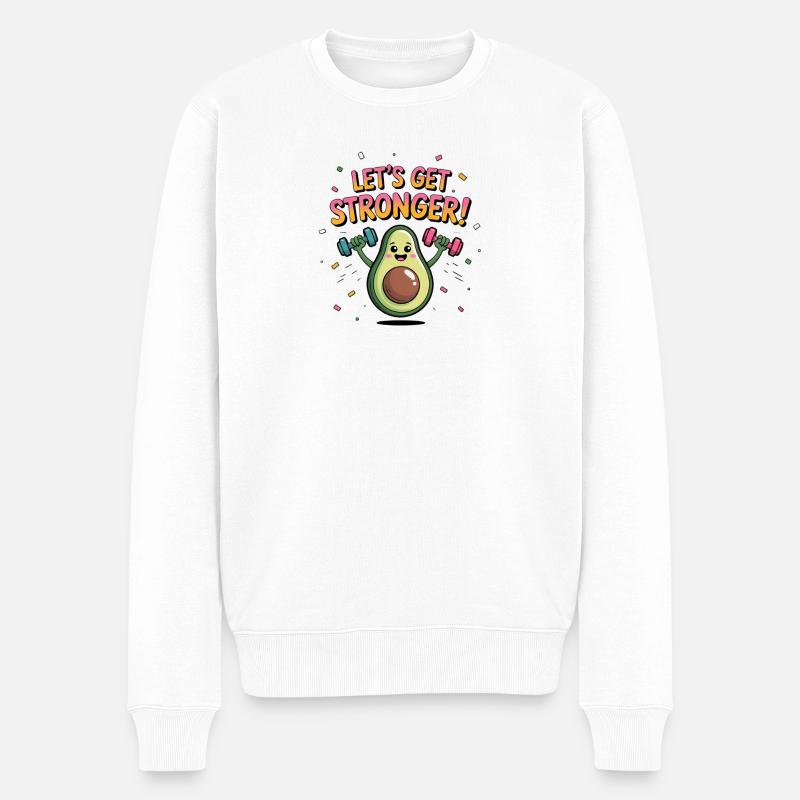 Avocado beim training  - Männer Premium Bio Pullover - Weiß