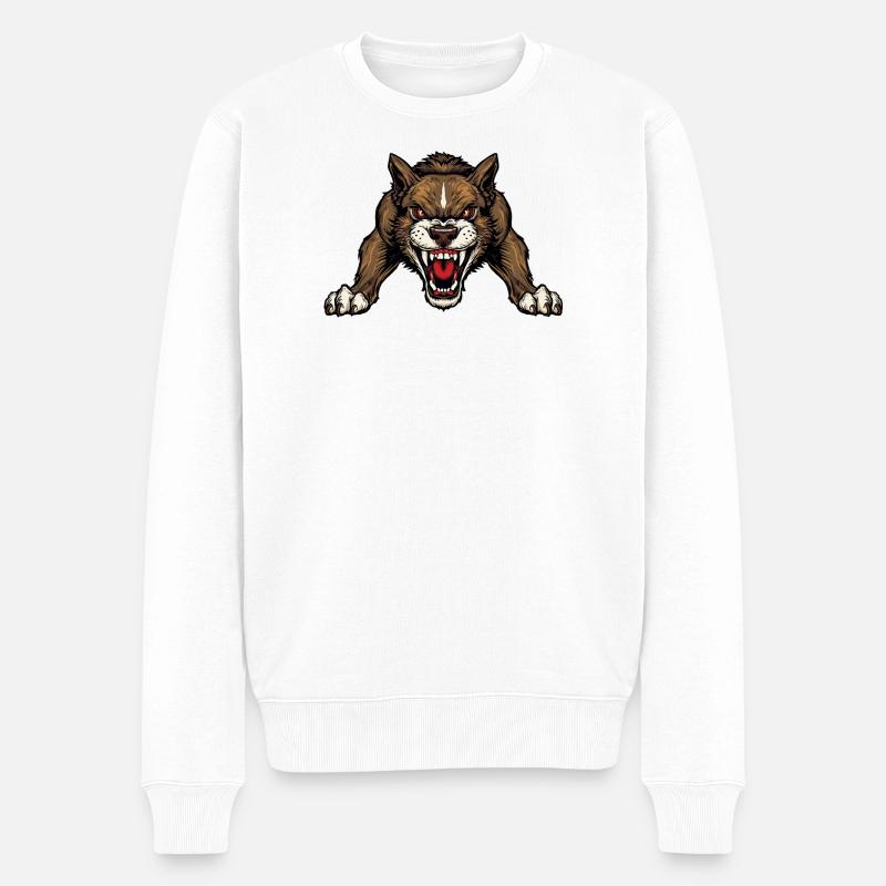 Hund - Männer Premium Bio Pullover - Weiß