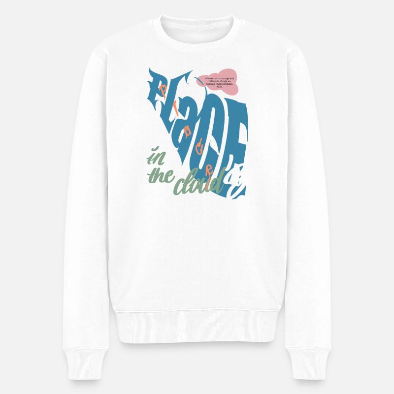 Place in the clouds Graffiti - Männer Premium Bio Pullover - Weiß