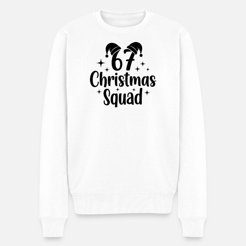 67 Christmas Squad - Männer Premium Bio Pullover - Weiß