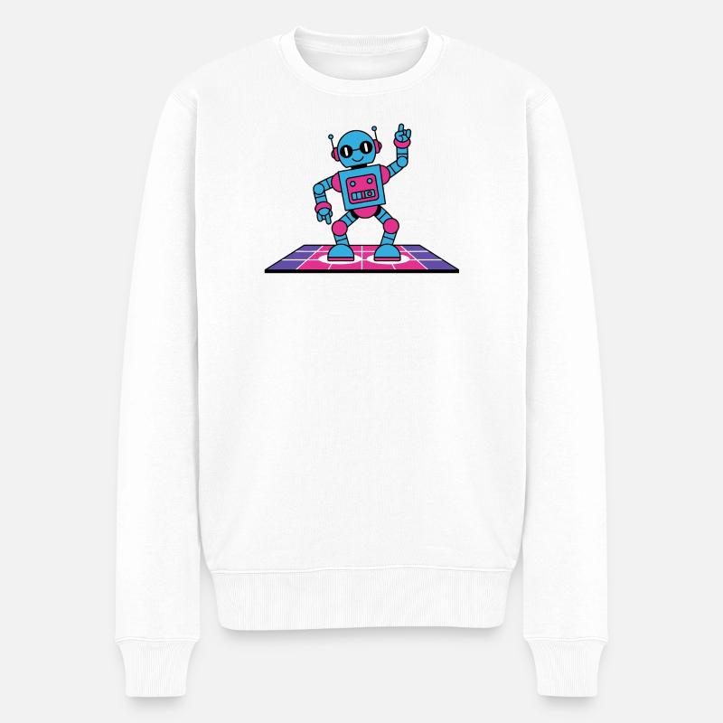 Funky Circuits Robots - Pull Premium bio Homme - blanc