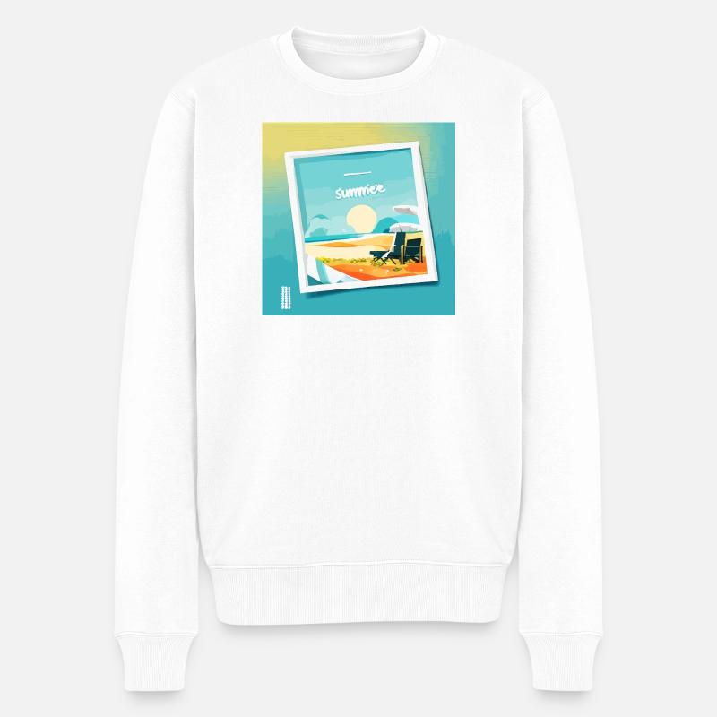 L’été à la plage - Pull Premium bio Homme - blanc