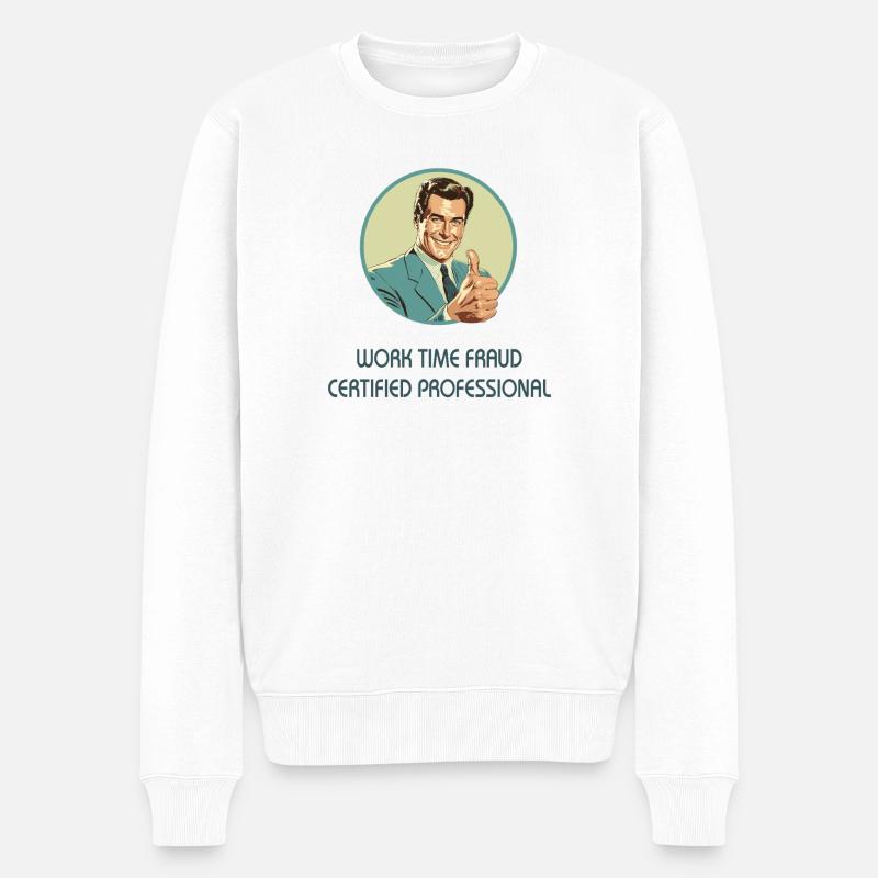 Work Time Fraud – Certified Professional  - Männer Premium Bio Pullover - Weiß