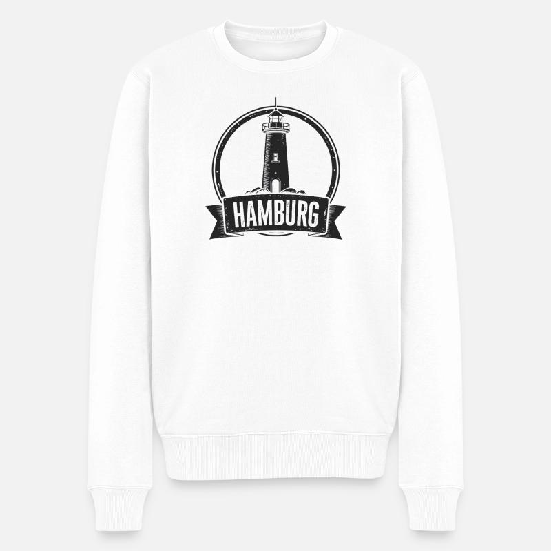 Phare de Hambourg - Pull Premium bio Homme - blanc