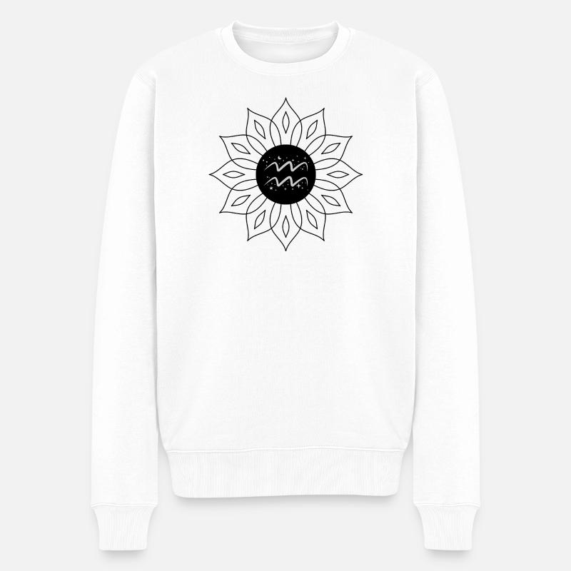 Verseau vagues Célestes et Étoiles - Pull Premium bio Homme - blanc