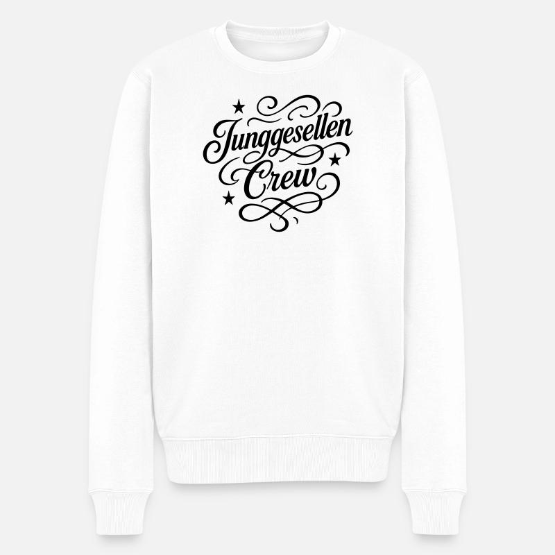 Junggesellen Crew - Männer Premium Bio Pullover - Weiß