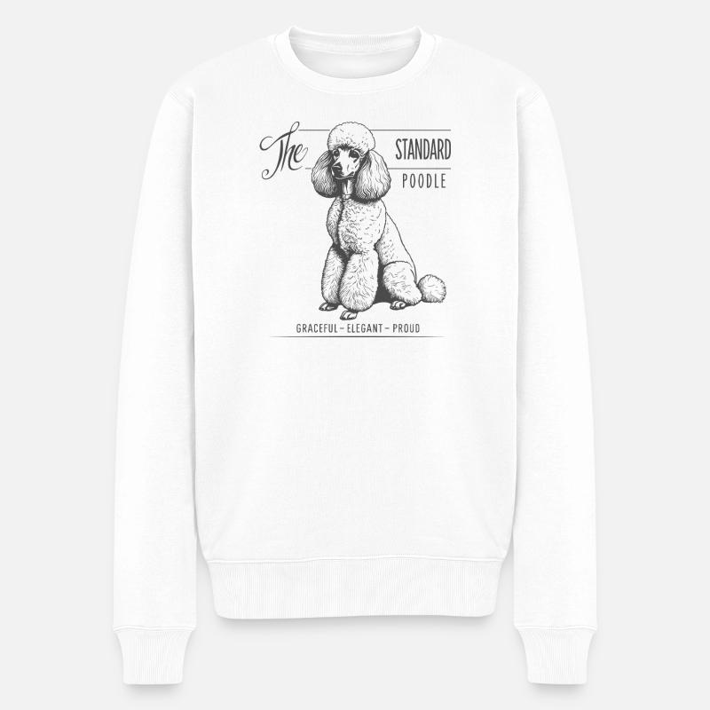 Caniche standard Élégance et fierté - Pull Premium bio Homme - blanc